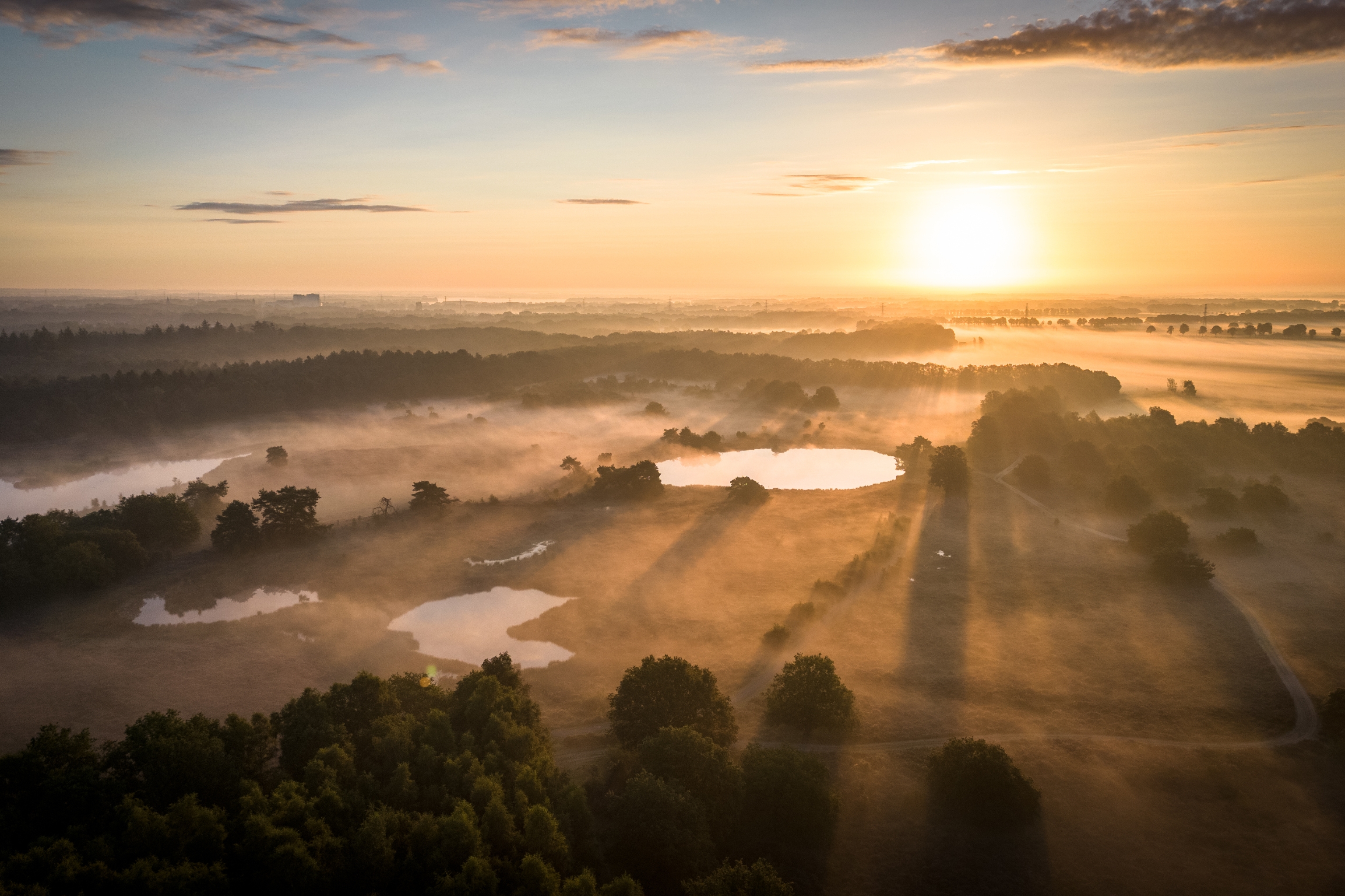 landschap bij zonopkomst